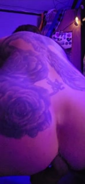 Tattooed OF MILF @nephilaaranea Enjoys Pussy &amp; Anal Dildo Double Penetration - Solo Female Orgasm