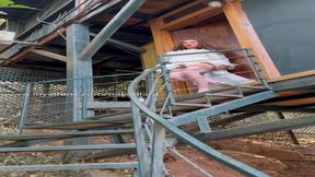 Striptease by the pool