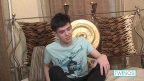 Asian Twink Xander Fucks A Dildo While Stroking His Pecker!