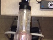 Clear Fleshlight adapted to my Hismith Sex Machine pleasured my cock. Slo-Mo Cumshot Ropes included