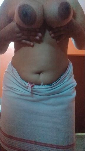 Late Night Desi Fantasy  desi Girl with big breast presses and massage   Clip 2