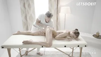 Tiffany Tatum and Emily Brix get oiled up and fucked hard by Kristof Cale