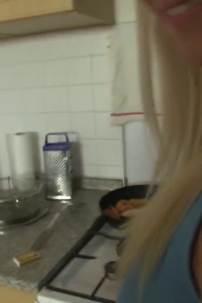 Sex in the kitchen with a hot blonde babe
