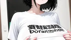 Black hair short beauty huge tits temptation