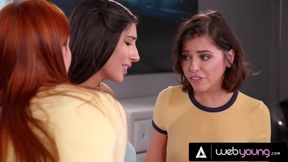 Horny Lesbians Maya Kendrick & Gianna Dior Keep Teasing Uncomfortable Str8 Bestie Adriana Chechik