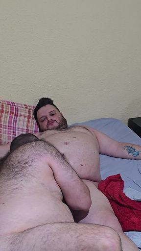 Four Hairy Bears Fill a Chubby's Ass with Cum.
