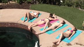 Jazzy, Rain, Riley, and Sarah - Yoga pants optional