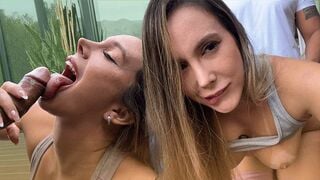 Yoga teacher fills blonde's ass girl with cum - Scarlet Benz