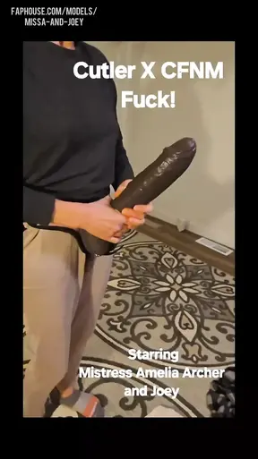 Mistress Miss A pegs hubby with huge BBC using Mr Hankeys Cutler X