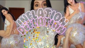 Inflatable Glitter Beach Ball: Inflation, Deflation, Humping, Blowing