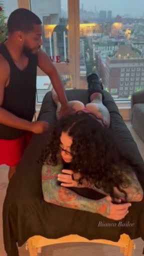 Emmanuel Lustin does a full oil rubdown on Bianca Bailee