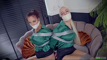 Luna and Charlie Monaco as Secretaries in tight tape bondage and Tape Gags EP 2