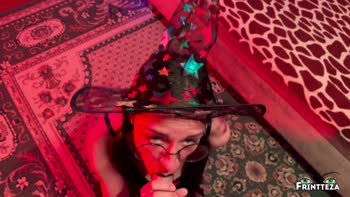 Frintteza's Enchanting Halloween POV: Cute Witch Deepthroats & Anal Creampies