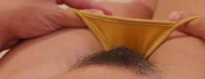 Brunette beauty’s shaved pussy pleasured