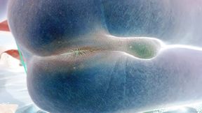 Negative Video of Ass Butt plug on bed Brown ASS