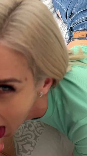 Tiny blond Nesty takes a huge dick and fucks it with passion   Clip 1