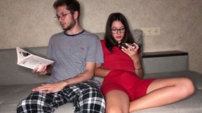 Step Sister Put My Hand on Her Pussy! I Didn't Know She Was Turn on by Handjob! Real Orgasm and Big Cumshot