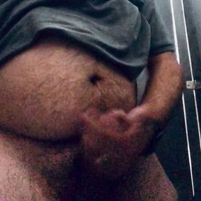 HornBall Hubby- Another public bathroom jerk n cum