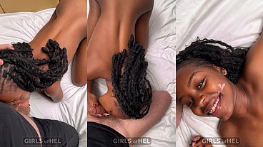 POV blowjob while her ass is plugged with a toy - Mia ofHel