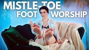 Mistle-TOE Foot Worship - Sophia Truee humiliates you this holiday season by denying you a kiss and letting you worship only her big toe under the mistletoe