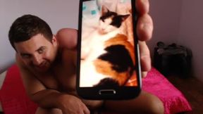 Hot Stefano Cum Shot and His Cat