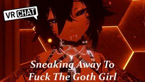 Sneaking Away To Fuck The Goth Girl - VRChat Roleplay - Party, Grinding, Riding/Cowgirl