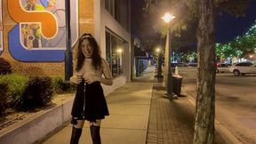 ENF - cum and showing off for garbage men in the streets