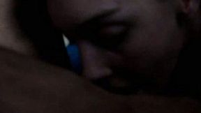 Young and frisky pale skin coed blows my huge black cock
