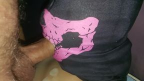 My mouth and throat are fucked with a huge cock