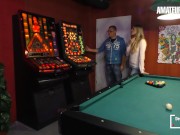 Big Ass German Blondie Anja Van H. Rides Mature Stud On The Pool Table - AMATEUR EURO