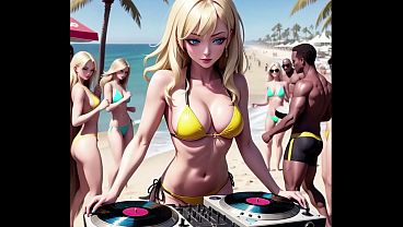 Hornyvanstevie AI - Anime Sexy DJ Beach Party (music video)