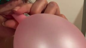 Inflating a balloon and playing with it