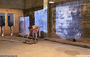 Trainee sucks bbc to strapped man