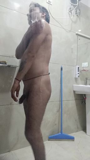 Desi Man Getting Cleaned up