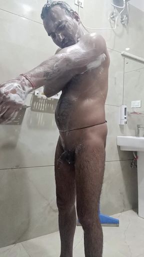 Desi Man Getting Cleaned up