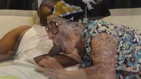 Watch this experienced old granny take a BBC in her ass like a pro!