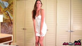 MILF Sofie Marie sensual stripping before solo pussy play