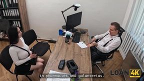 LOAN4K. A Hott girl Seduced a Loan officer with her Big Natural Tits