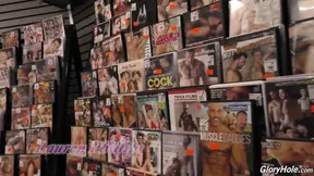 Slutty Lauren Phillips takes big black cock at bookstore gloryhole