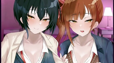 Two animated succubus guide you through intense JOI with teasing striptease and explicit instructions