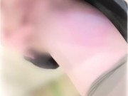 制服の立ち開脚パイパンオナニー　スカート中からのエロ絶景
