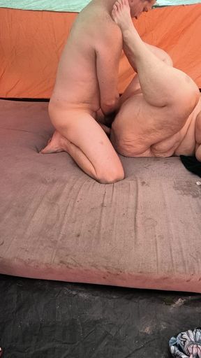 Getting Dirty in the Tent Slip Sliding and Dick Pussy Hiding