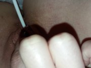Wife sweetens up her pussy, plays with lollipop ( Sweet candy in pussy )