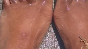 Oiled Toes Wiggling in the Sun – Anklet & Baby Oil Tease