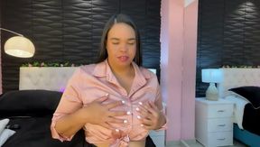 Let me feel you lick my delicious, huge tits