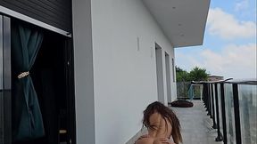 Neighborly sex on the balcony