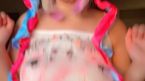 Cute E-girl gives a sloppy blowjob in French