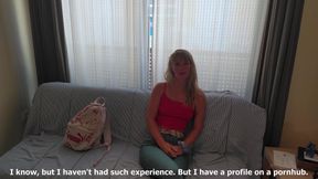Russian blonde first time came to on porn casting in Czech Republic, but not to Rocco Siffredi