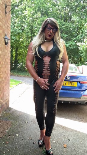 Unforgettable moment from &quot;Sexy Crossdresser kellycd2022 in black pvc catsuit and heels&quot;