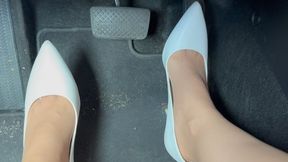 Pedal Pumping, Revving and Fast Driving in Heels and Sheer Nylons